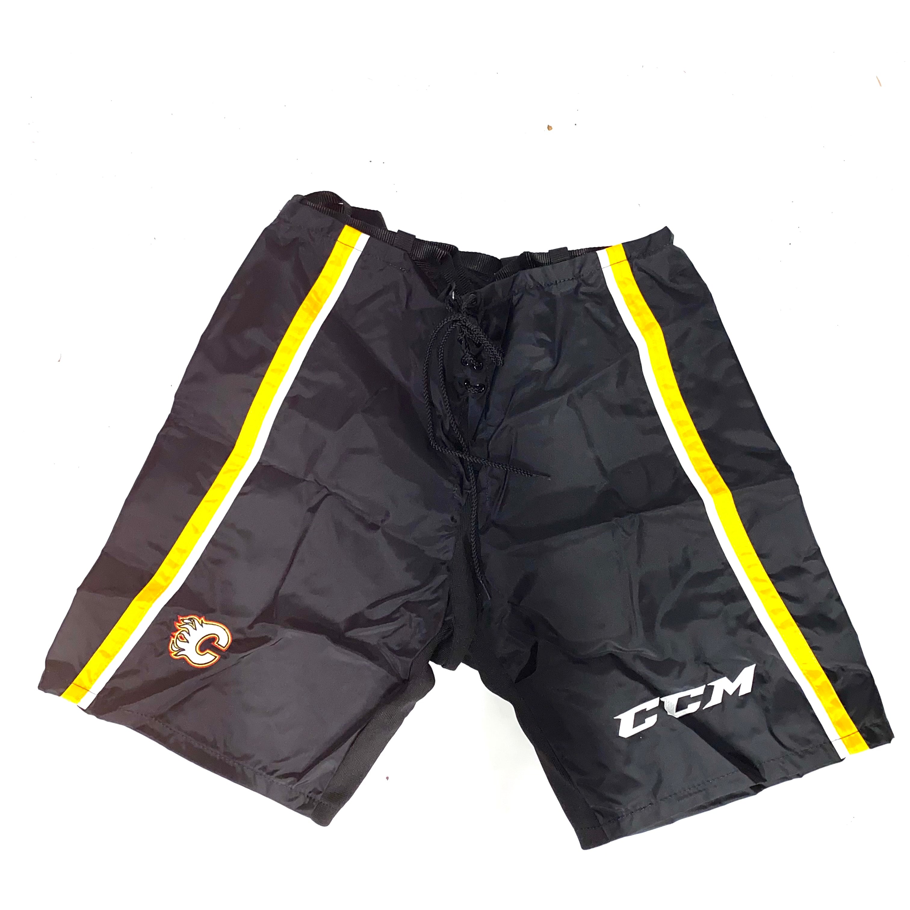 CCM PP10 - Nouvelle coque de pantalon NHL Pro Stock - Flames de Calgary (noir/jaune/blanc)